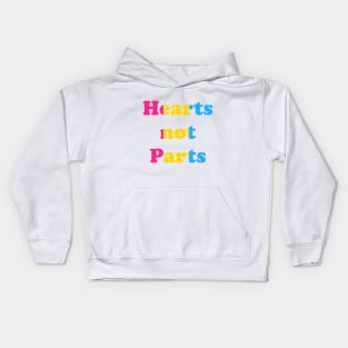 Hearts Not Parts Pansexual Pride Kids Hoodie